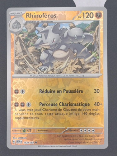 Carte pokémon rhinoféros - carte,
