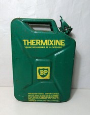 Old BP Thermixine gasoline round jerrycan bidon essence garage pompe service 20L