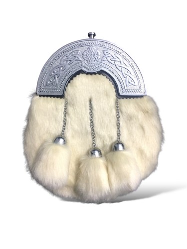 Sporran fourrure blanche - sporran,