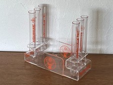 Stunning Jägermeister Advertising Bottle Holder Tray + 6 Tube Glasses NEW
