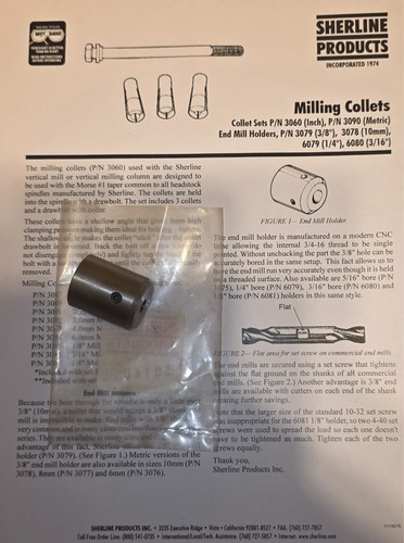 Sherline lathe mill - sherline, 3/4"