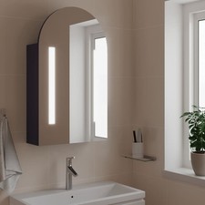 Armoire de Bain à Miroir avec LED Arquée Meuble de Rangement Toilette vidaXL