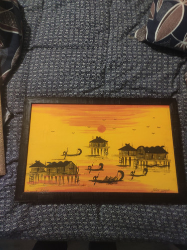 Ancien tableau huile sur toile - tableau,