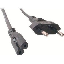 CABLE ELECTRIQUE CORDON ALIMENTATION SECTEUR BIPOLAIRE 1.50m PC PORTABLE TV Noir