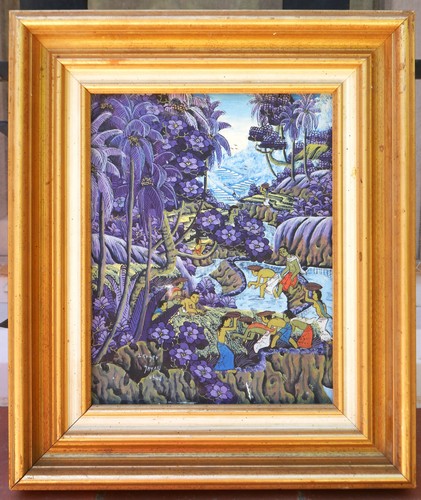 Tableau balinais signé - tableau,