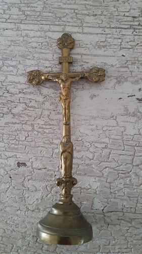 Joli crucifix ancien - crucifix, bronze