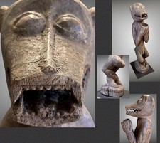 Art Tribal Africain Ancien Singe BAOULÉ Mendiant Gbekre Old Monkey Figure 1960