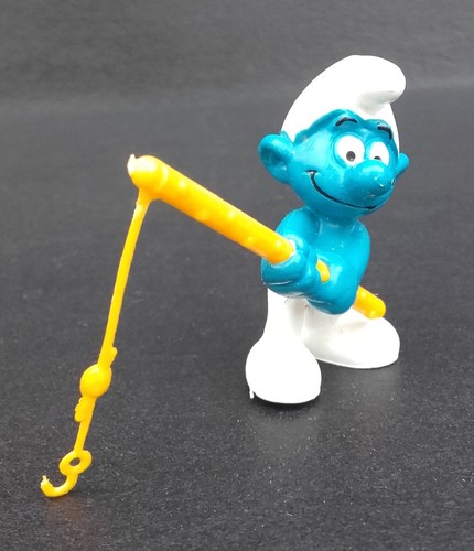 Figurine schtroumpf pêcheur - schtroumpf,