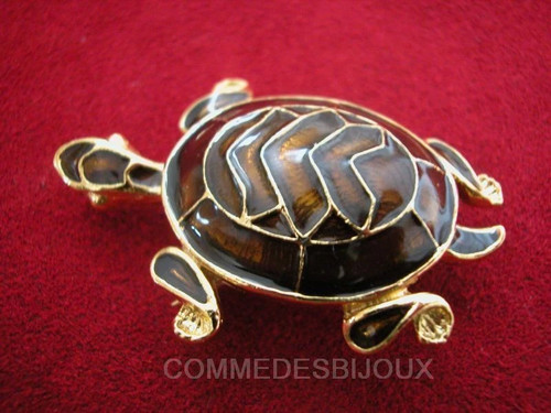 Broche vintage tortue style - vintage,