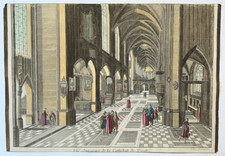 CATHEDRALE DORTH Dordrecht GRAVURE Vue Optique DAUMONT Pays Bas XVIII°