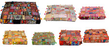 35" Square Patchwork Large Indian Floor Cushion Decorative Ethnic Pillow Cover