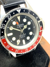 Yema Men's Watch RJ0056 Superman II Vintage Diver France Quartz Coke GMT 40mm