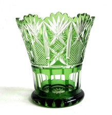 Vase Vert en Cristal Taillé