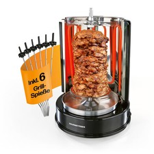 Gourmetmaxx Gril à kebab Électrique Poule Rotatif Gyros Cracher Vertical