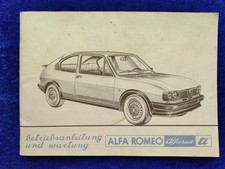 Alfa Romeo Alfasud ti owners manual and maintenance 7.1980