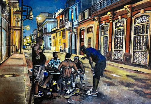Tableau huile sur - toile, "la