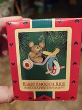 Beary Smooth Ride Handcrafted Ornament Tricycle Teddy Bear 1985