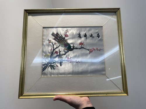 Cadre broderie sur - soie, asie