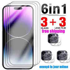 Verre trempé iPhone 14 13 12 11 Promax Vitre Protection Screen Camera Lens Glass
