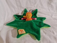 Doudou plat abeille MOULIN ROTY Louna feuille verte étoile 30 cm tbé 