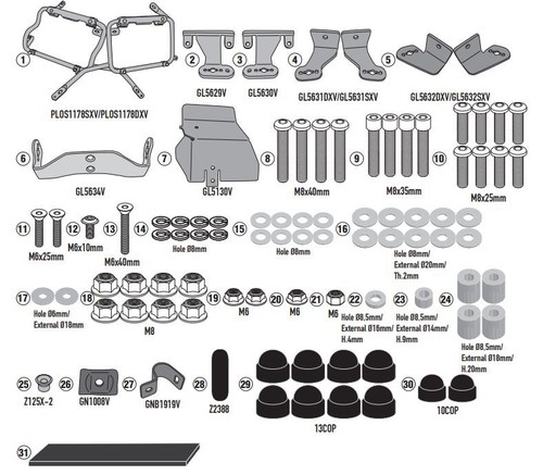 Support valise givi - support, de