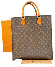 Auth Louis Vuitton Monogram Sac Plat M51140 Tote Bag Hand Bag W/D/B NS100090