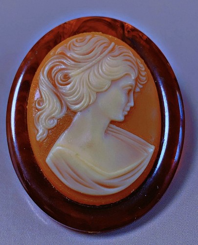 Vintage broche camé femme - broche,