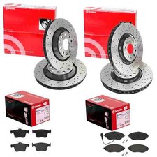 BREMBO Disques + Revêtements Avant + Arrière Convient pour VW Golf 7 Gti R S3
