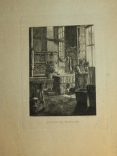 Gaston DEMAZY (1872-1946) EAU FORTE ORIGINAL WORKSHOP TEXTILE DYEING CRAFT