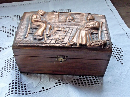 Ancien coffret bois - en,