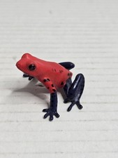 Vintage 1996 Plastic Frog Toy Dendrobate Red Blue Figurine Model
