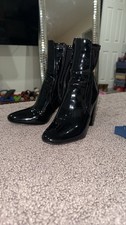 Aldo Fidella Women's Ankle Bootie Faux Patent Leather, Black Size 9