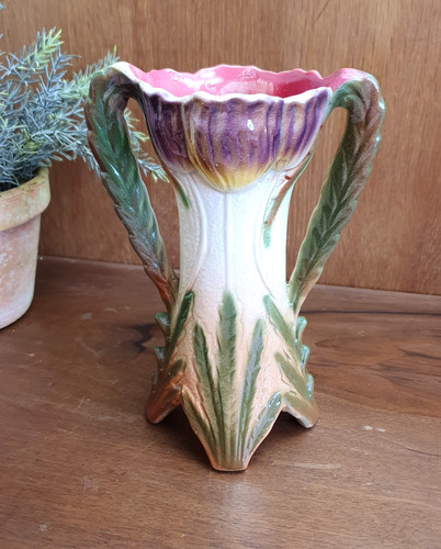 Ancien vase barbotine - vase,