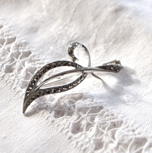 Broche plume argent 800 et - en,