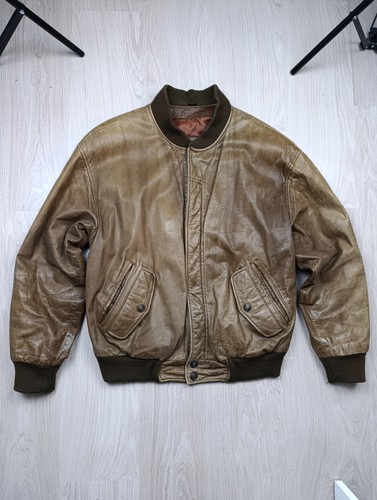 Blouson bomber cuir vintage - blouson,