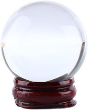 CRYSTAL BALL WITH WOODEN BASE GIFT BOX DIAMETER 5 CMS