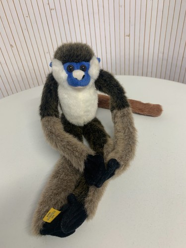 Blue headed monkey plush zoo - blue,