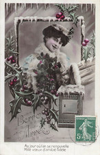 CP GOOD YEAR WOMEN FUR HAT WITH HOLLY ILLUSTRATED MAILBOX 93740