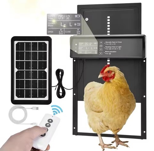 Porte poulailler solaire - porte,