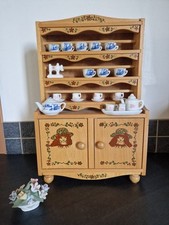 Wooden Doll Chest and Porcelain Dinette 34cm Child