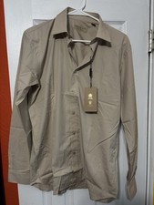 NWT- Men's Burberry Button Up-Long Sleeve- Stone