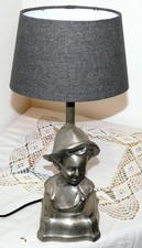 ANCIENNE SCULPTURE LAMPE ETAIN