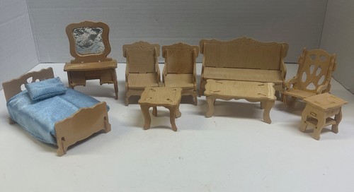 Wood doll house furniture - doll,
