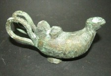 BRONZE OIL LAMP ROMAN ART CIRCA 2ND CENTURY bronze oil lamp romanesque lamp