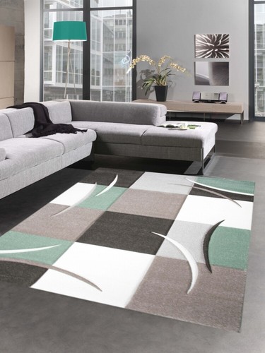 Désign tapis karo pastel - , vert