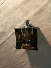 Vintage Smoked Glass Table Lighter - 7cm Cube - Retro 60s/70s - To Restore