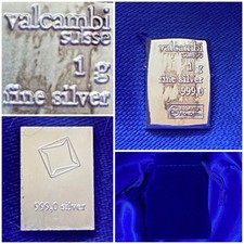 Lingot ARGENT Pur 999 VALCAMBI Suisse 1g Invest Swiss Made Fine Silver + Sacoche