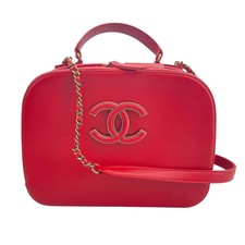 CHANEL Coco Mark Chain Shoulder A93463 23 Series Red GHW Calf Shoulder Bag #1613