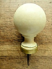 boule d'escalier en céramique blanc crème vintage collection