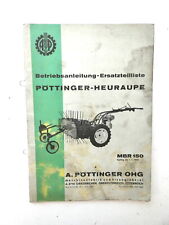 Hay rake MBR 150 Pöttinger user manual list of rech parts